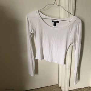 White long sleeve crop top
